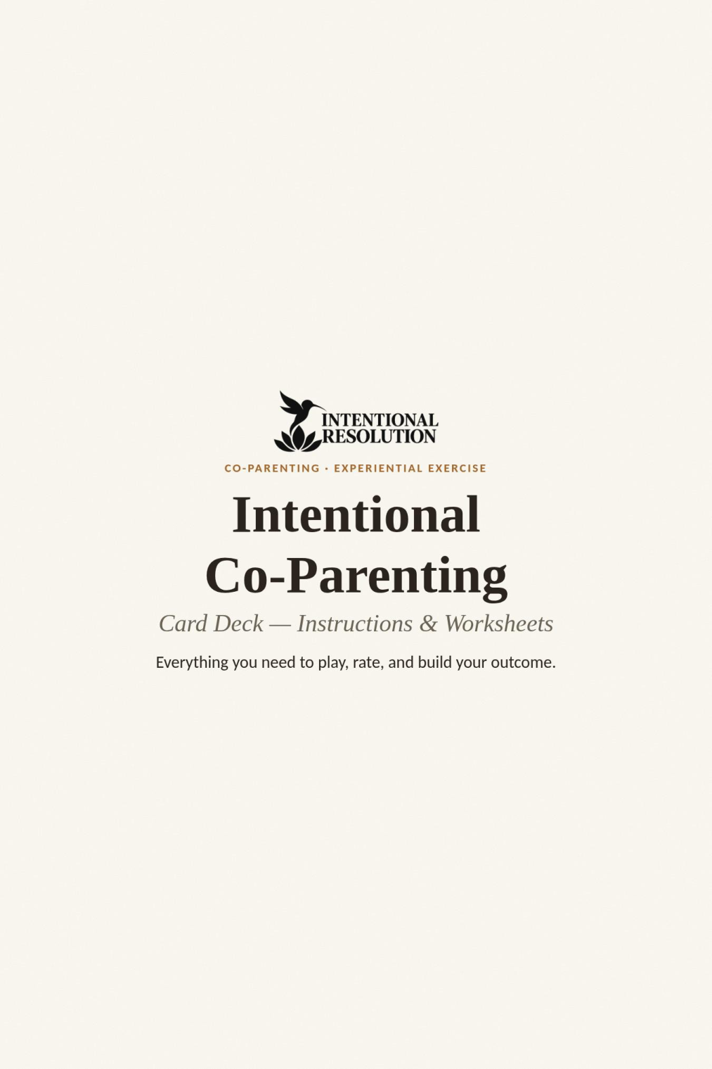 Intentional Co-Parenting instructions and worksheets booklet