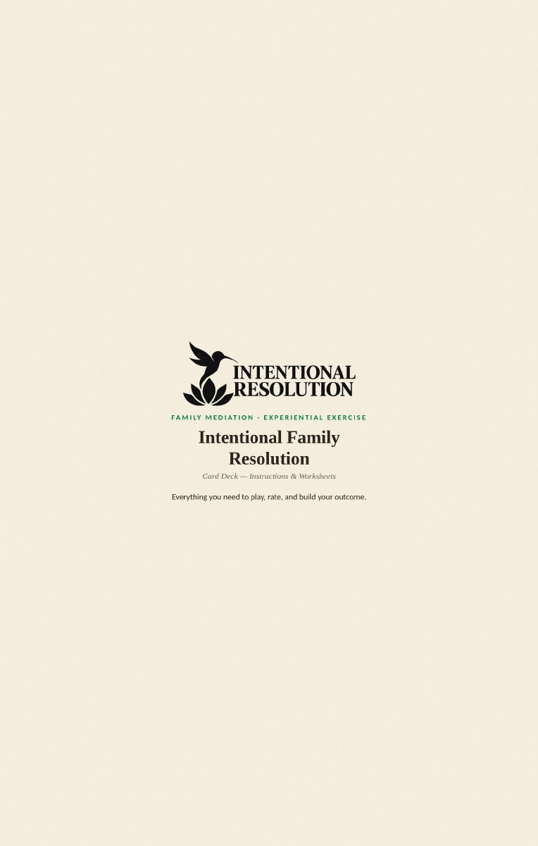 Intentional Family Resolution booklet cover