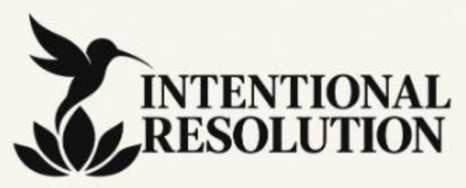 Intentional Resolution hummingbird and lotus logo